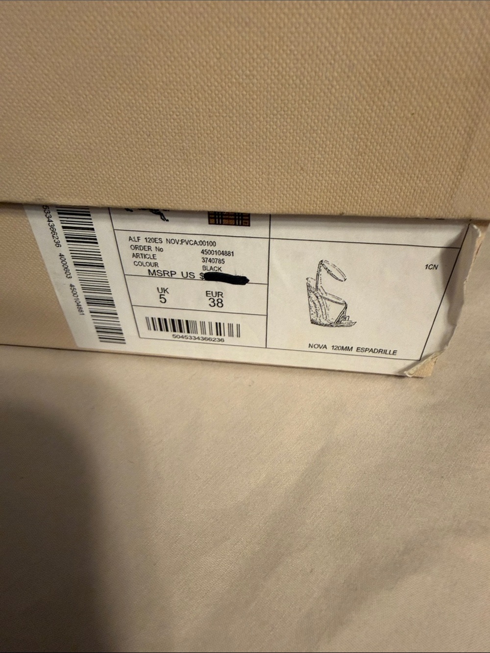 Burberry Black Patent Leather & Nova Check Espadrille Wedge Sandals - Picture 4 of 4